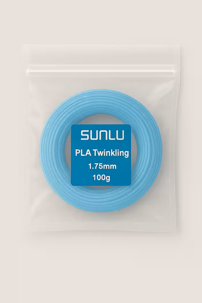 فیلامنت PLA مدل آبی اکلیلی متالیک برند SUNLU قطر 1.75mm (100 گرمی)
