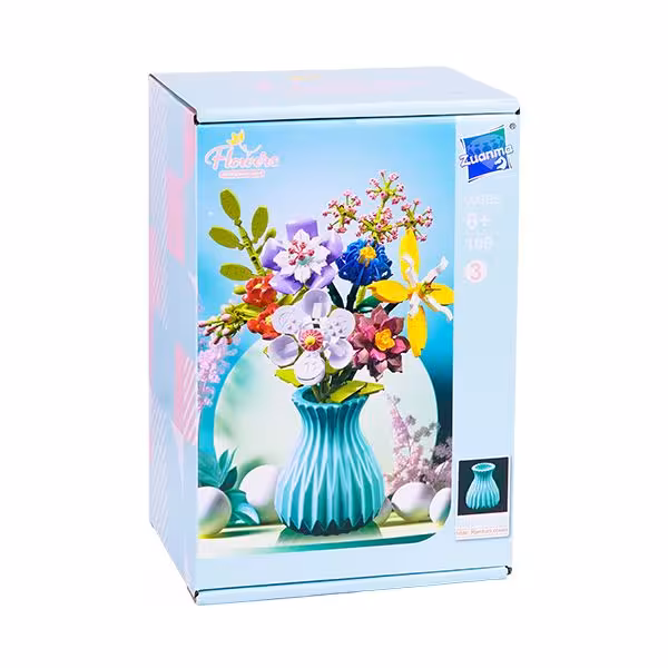 لگو گلدان گل 8 شاخه 737 قطعه سبز