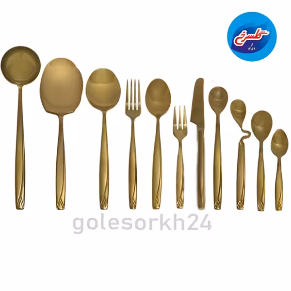 سرویس قاشق و چنگال ام جی 156 پارچه مدل لاله طلایی