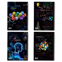 دفتر مشق 50 برگ مستر راد مدل کالج طرح پازل های علمی  کد fiory 2608 مجموعه 4 عددی | چاوه