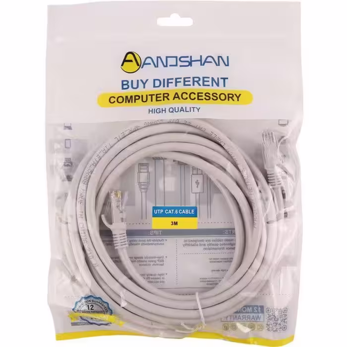 کابل شبکه CAT6 آنوشان مدل UTP طول (3 ، 5) متر