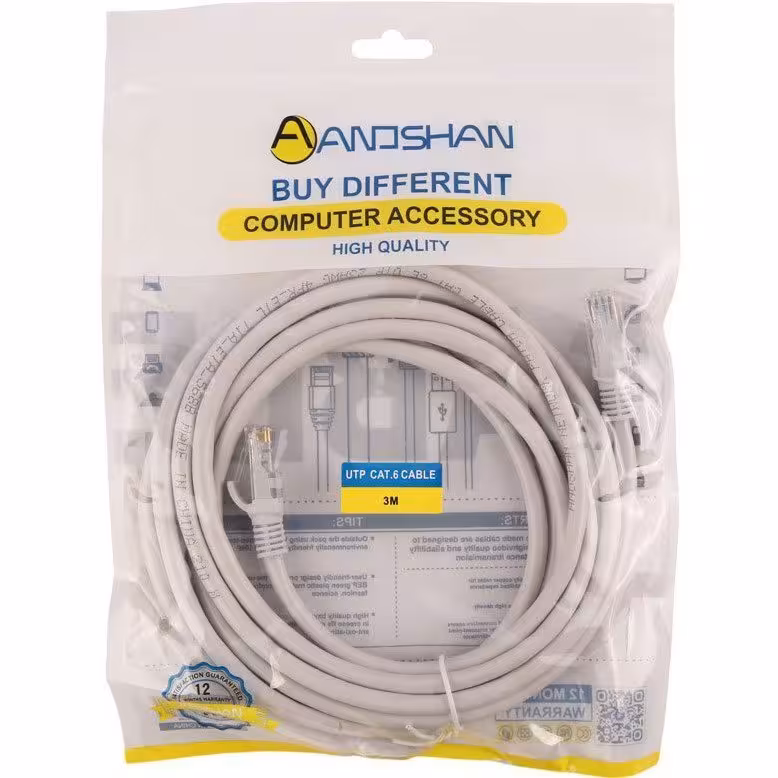 کابل شبکه CAT6 آنوشان مدل UTP طول (3 ، 5) متر