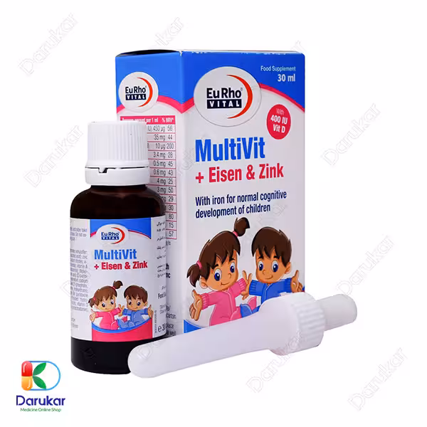 قطره مولتی ویت آیزن و زینک یوروویتال 30 میلی لیتر