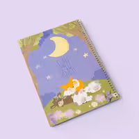 دفتر مدرسه فانتزی خط‌دار 40 برگ حاشیه‌دار جنگل کیچ بوک (KITSCH BOOK)