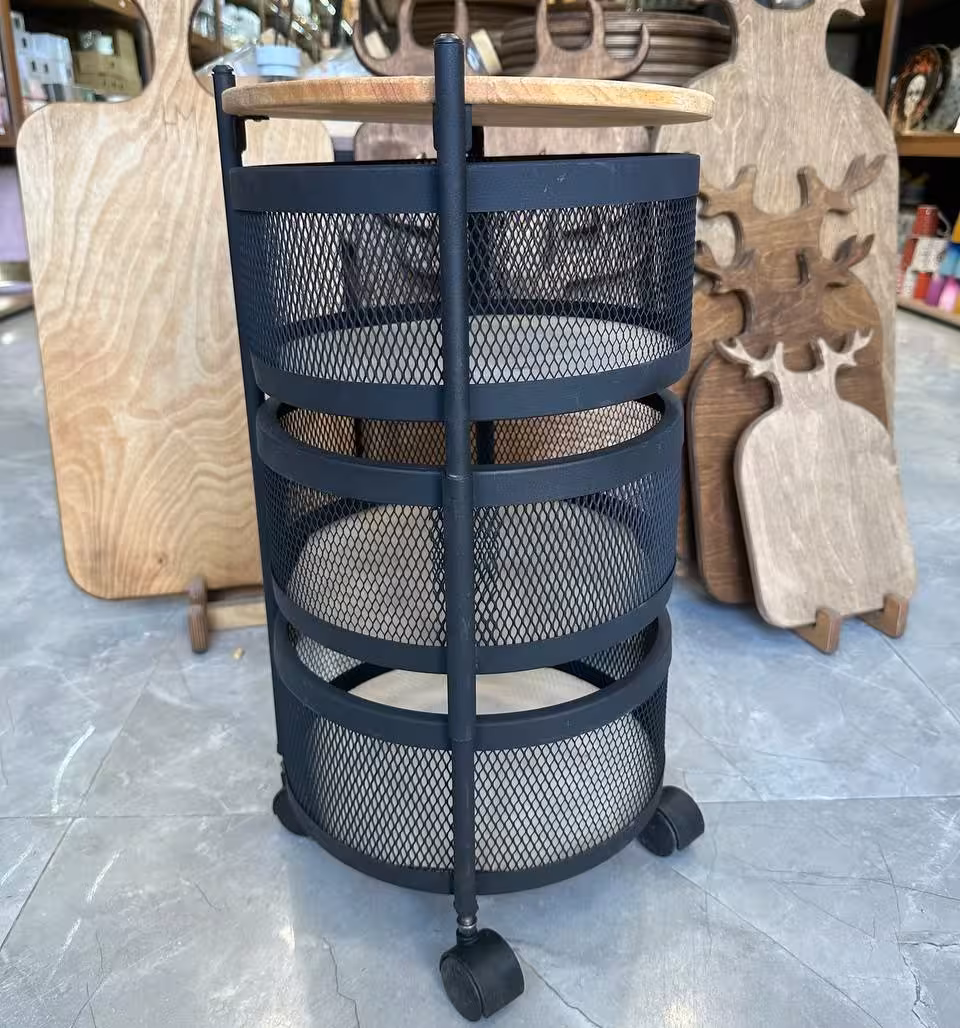 جا سیب زمینی پیاز سه طبقه چرخ دار