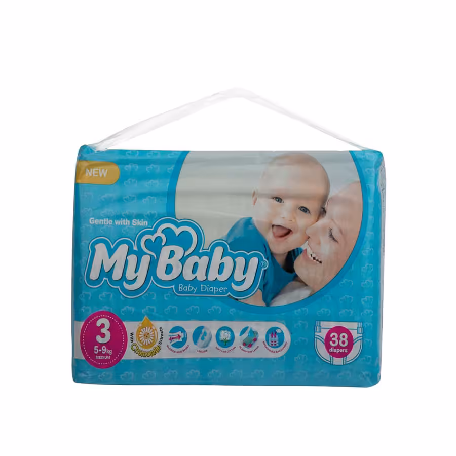 پوشک مای بیبی سایز 3 مهربان با پوست مدل echo بسته 38 عددی
