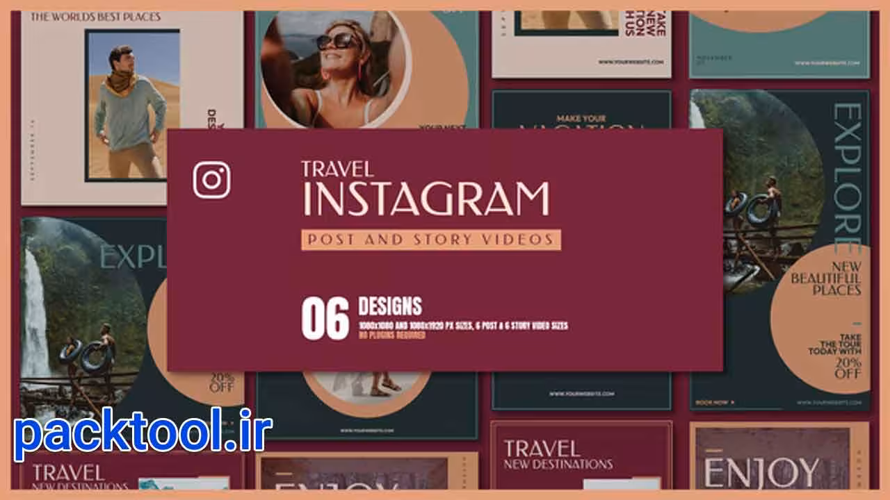پروژه آماده افتر افکت استوری اینستاگرام سفر و گردشگری Travel Promo Stories - پک تول
