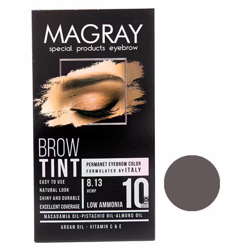 کیت رنگ ابرو ماگرای شماره 11/1 حجم 30 میلی لیتر رنگ سوپر پلاتینه خاکستری