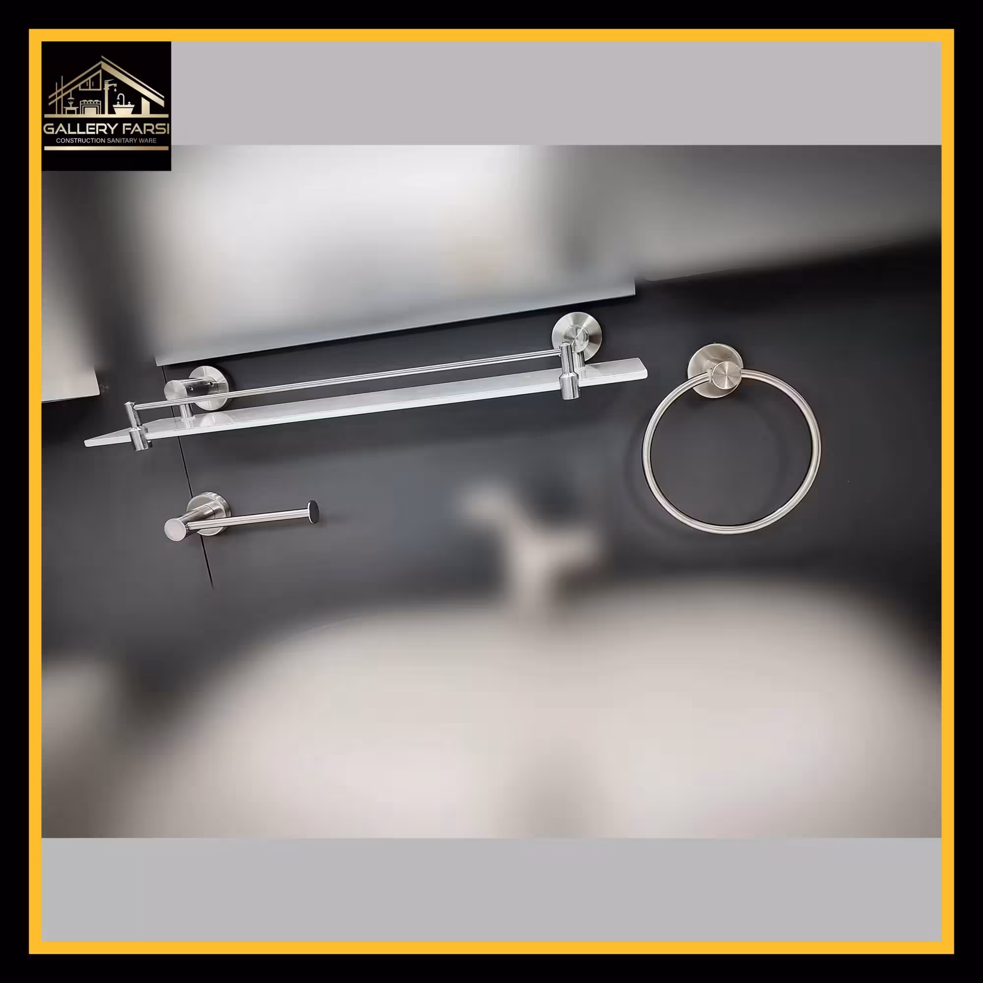 ست جا دستمال ، جا حوله و اتاژور رنگ کروم مات(استیل304)