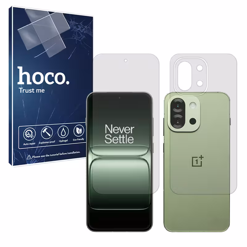 گلس صفحه نمایش و پشت گوشی وان پلاس 13s مدل شفاف برند هوکو کد SS