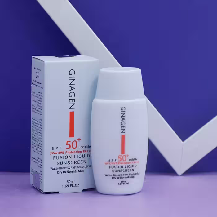 کرم ضدآفتاب بی رنگ SPF50 مناسب پوست خشک و نرمال ژیناژن GINAGEN حجم 50 میل 92247