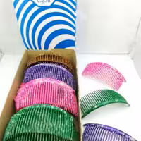 شانه زلفی دمدار بزرگ پفکی مینا ( 60 عددی )