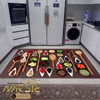فرشینه آشپزخانه طرح دمنوش گل محمدی کد 7008 | فرشینه نارسیس