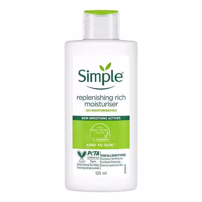 کرم آبرسان و مرطوب کننده 12 ساعته سیمپل مدل Replenishing Rich حجم 125 میل