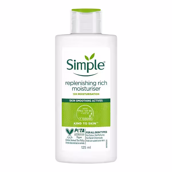 کرم آبرسان و مرطوب کننده 12 ساعته سیمپل مدل Replenishing Rich حجم 125 میل