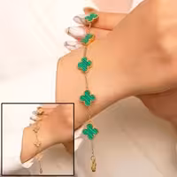 دستبند طرح ونکلیف سبز(دورنگ)D509
