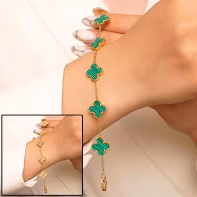 دستبند طرح ونکلیف سبز(دورنگ)D509