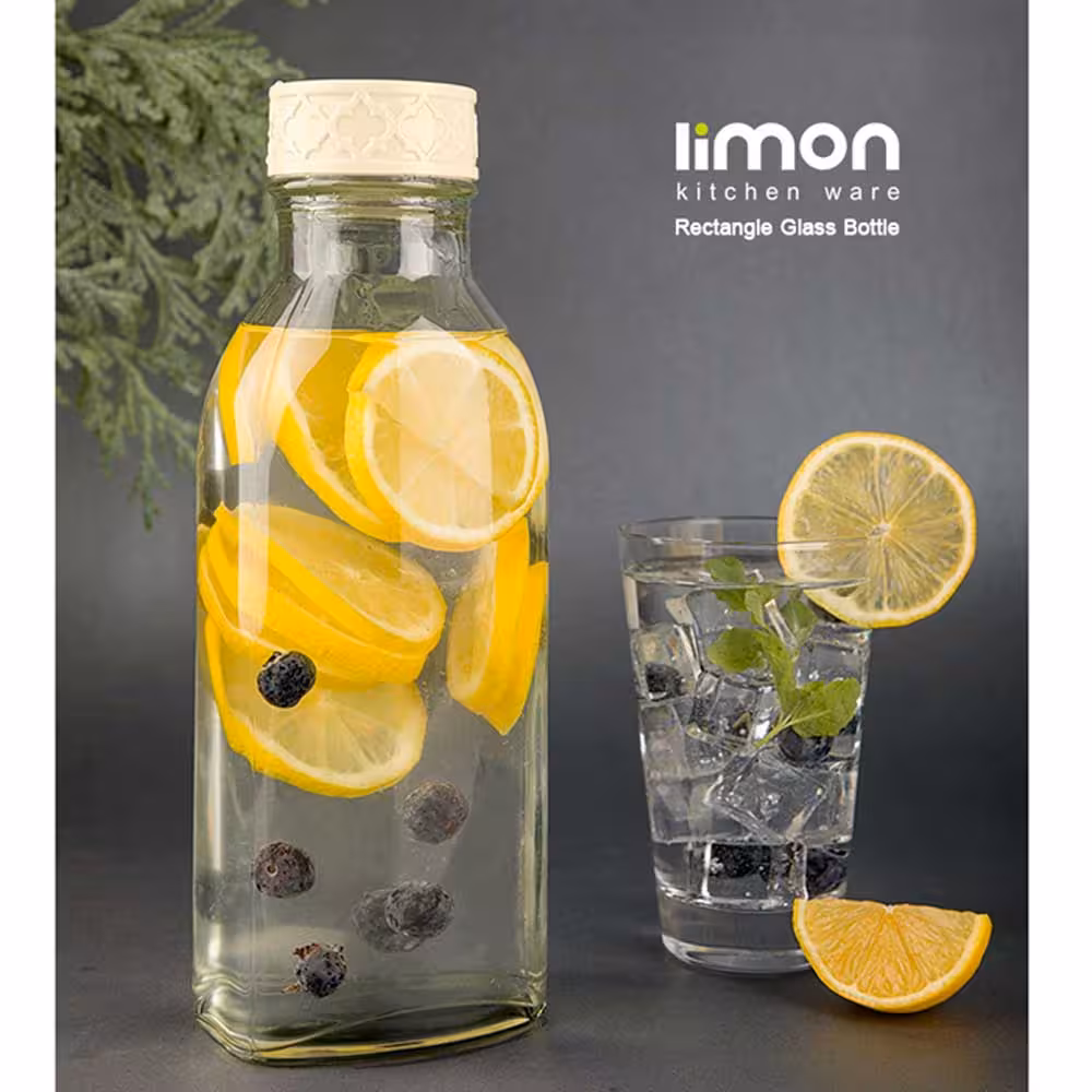 بطری آب چهارگوش لیمون