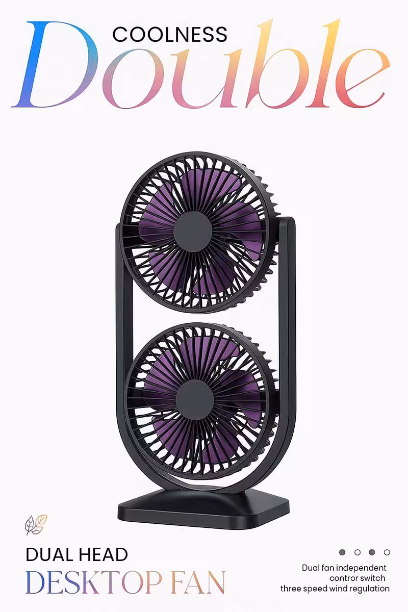 پنکه رومیزی دو سر (Dual Head Desktop Fan)