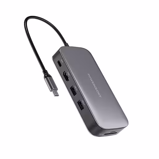هاب تایپ سی و حاظه اس اس دی 256 گیگابایت پاورولوژی Powerology 256GB USB-C Hub &amp; SSD Drive 7-in-1 PWSDHB256