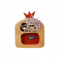 ساعت پرکار آدمک جفتی طرح انار قرمز