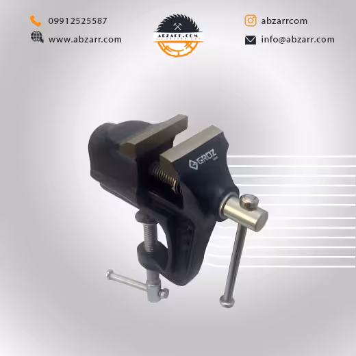 گیره بغل میزی مینیاتوری همراه با پایه نگهدارنده  GROZ TBV/C/50 (( اقساط یک ساله ))