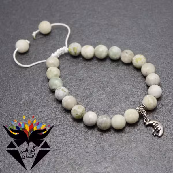 دستبند جید مات با آویز ماه کد D_1549