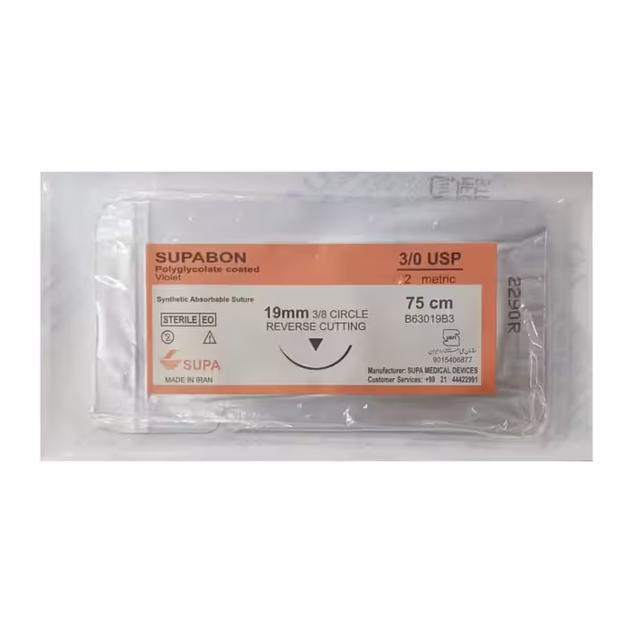 نخ بخیه ویکریل 3 کات 19mm