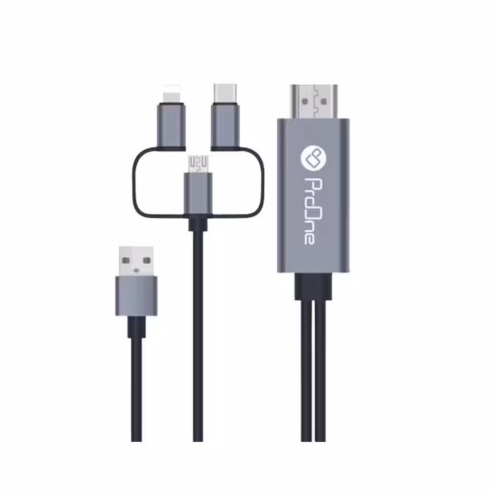 کابل تبدیل HDMI به USB-C / microUSB / لایتنینگ پرووان مدل PCH70 طول 1.8متر
