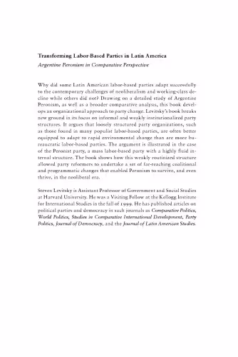 خرید و دانلود نسخه کامل کتاب Transforming Labor-Based Parties in Latin America: Argentine Peronism in Comparative Perspective
