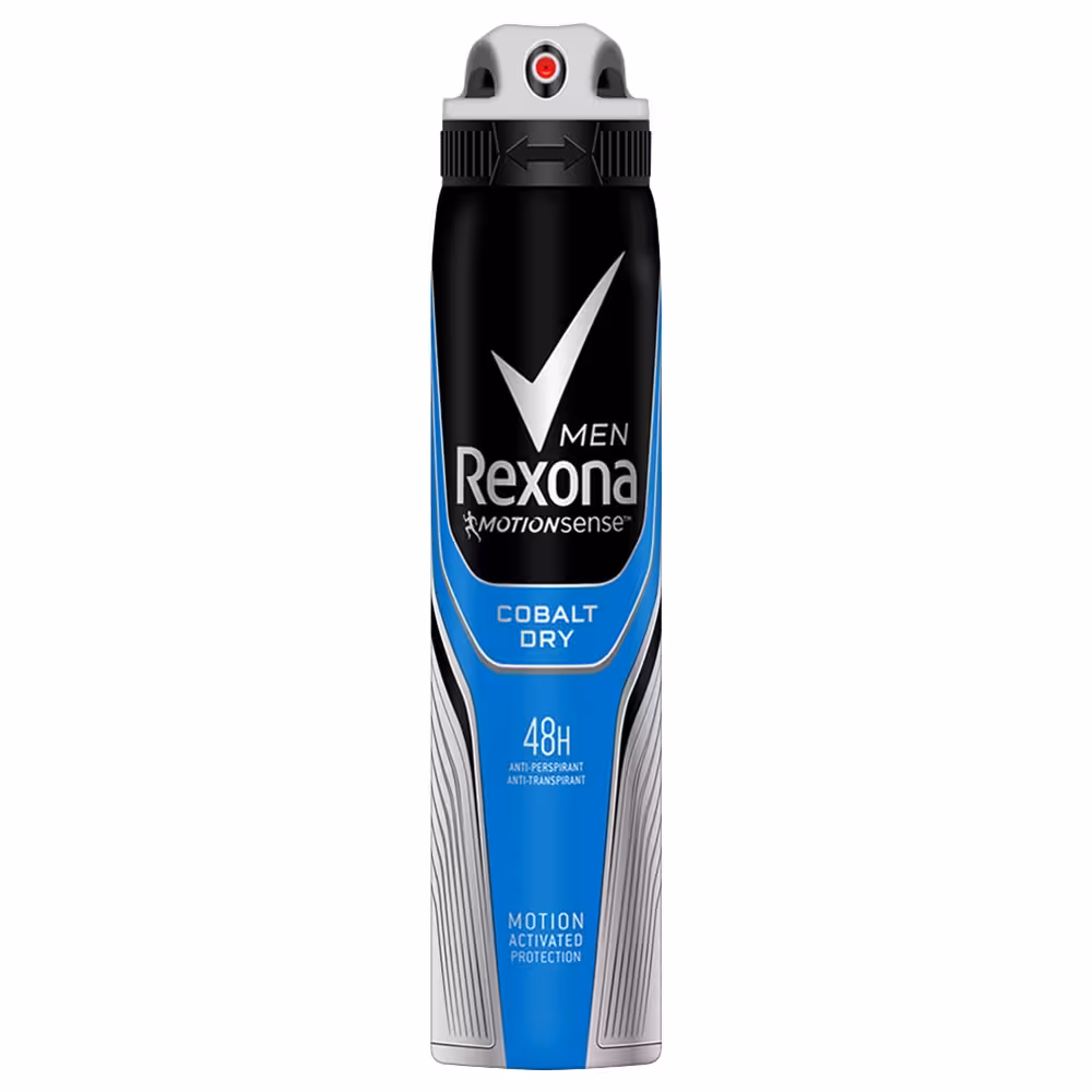 اسپری دئودورانت مردانه رکسونا مدل Cobalt Dry Rexona حجم 200 میلی لیتر