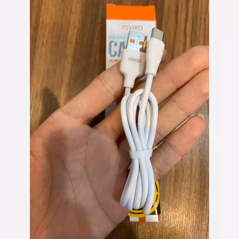 کابل شارژ سیلیکونی برند VOVIX مدل USB TO TYPE-C