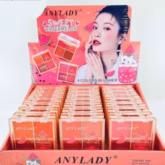 پالت رژگونه چهار رنگ طرح گربه و هندوانه انی لیدی