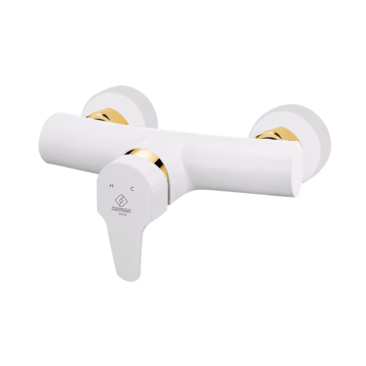 شیر توالت کاویان مدل آنیتا سفید طلایی