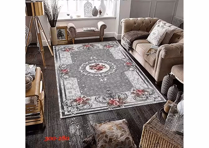 روفرشی کشدار مخمل شانل ترک(کشدوزی شده)-کد طرح 847