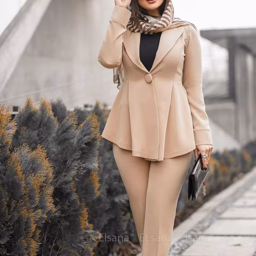 ست مانتو و شلوار زنانه مدل رونیا (سوپر مازراتی درجه یک ) ارسال رایگان