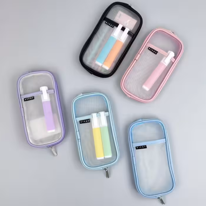 جامدادی توری و شفاف پاستلی