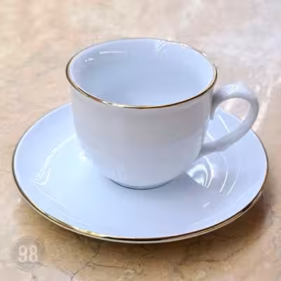 12پارچه چایخوری خط طلا گرد تقدیس