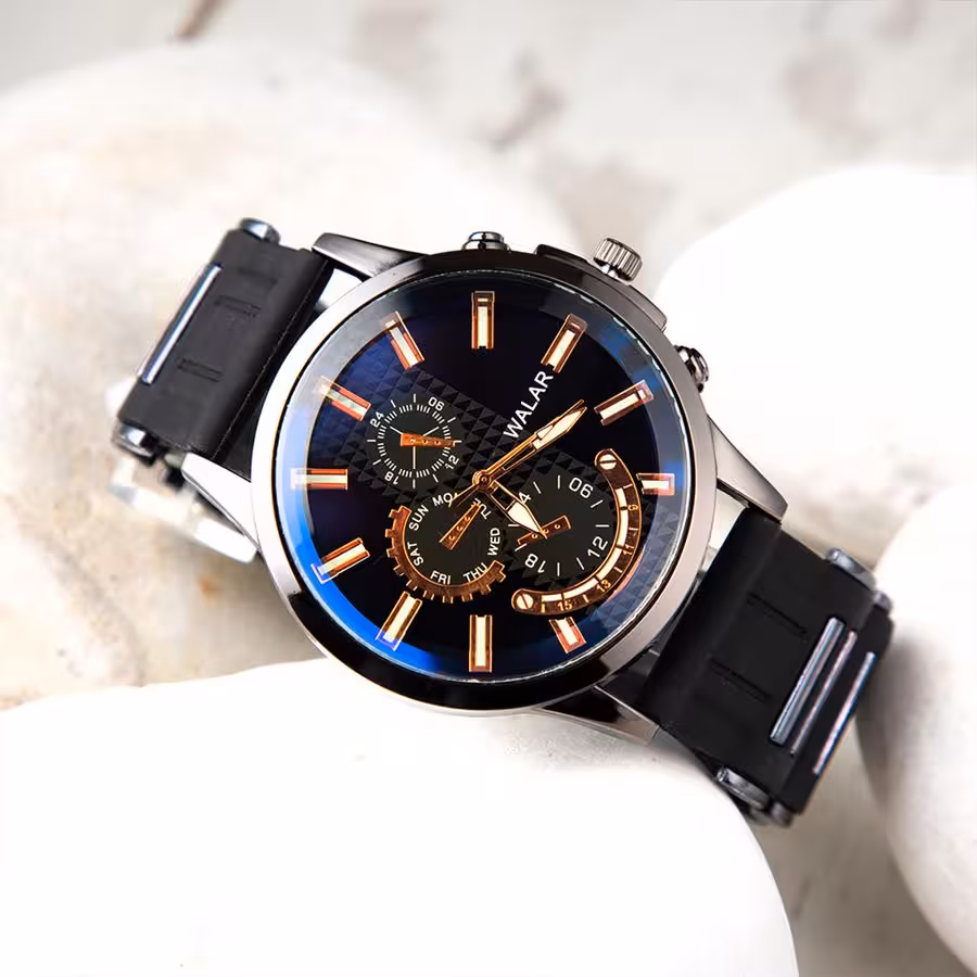 ساعت مچی عقربه ای Walar_black مدل 2297