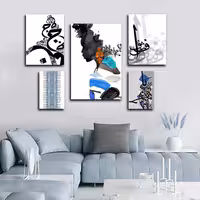 تابلو شاسی بکلیت طرح نقاشی و هنر مدرن مدل SH-1697 مجموعه 5 عددی | دنیای قاب