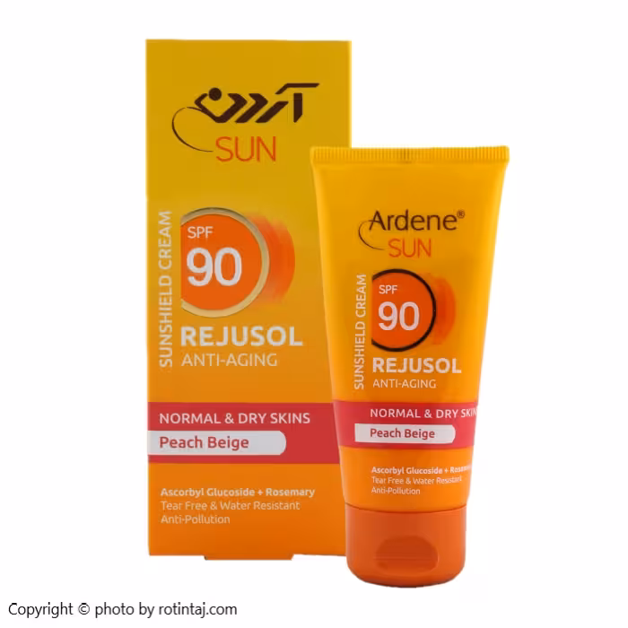 ضد آفتاب بژ هلویی SPF90 پوست معمولی و خشک آردن