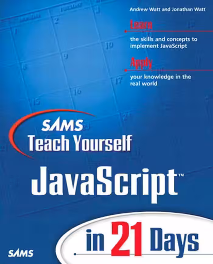 خرید و دانلود نسخه کامل کتاب Sams teach yourself JavaScript in 21 days