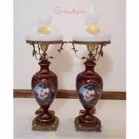 چراغ قالپاقی ستون سرامیکی طرح ایتالیایی، سایز بزرگ