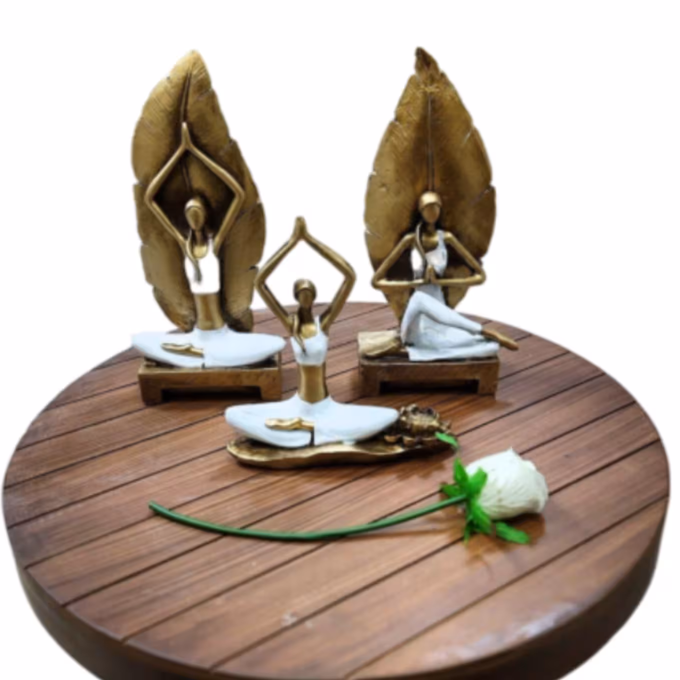 مجسمه یوگا مدل برگ مجموعه 3 تکه