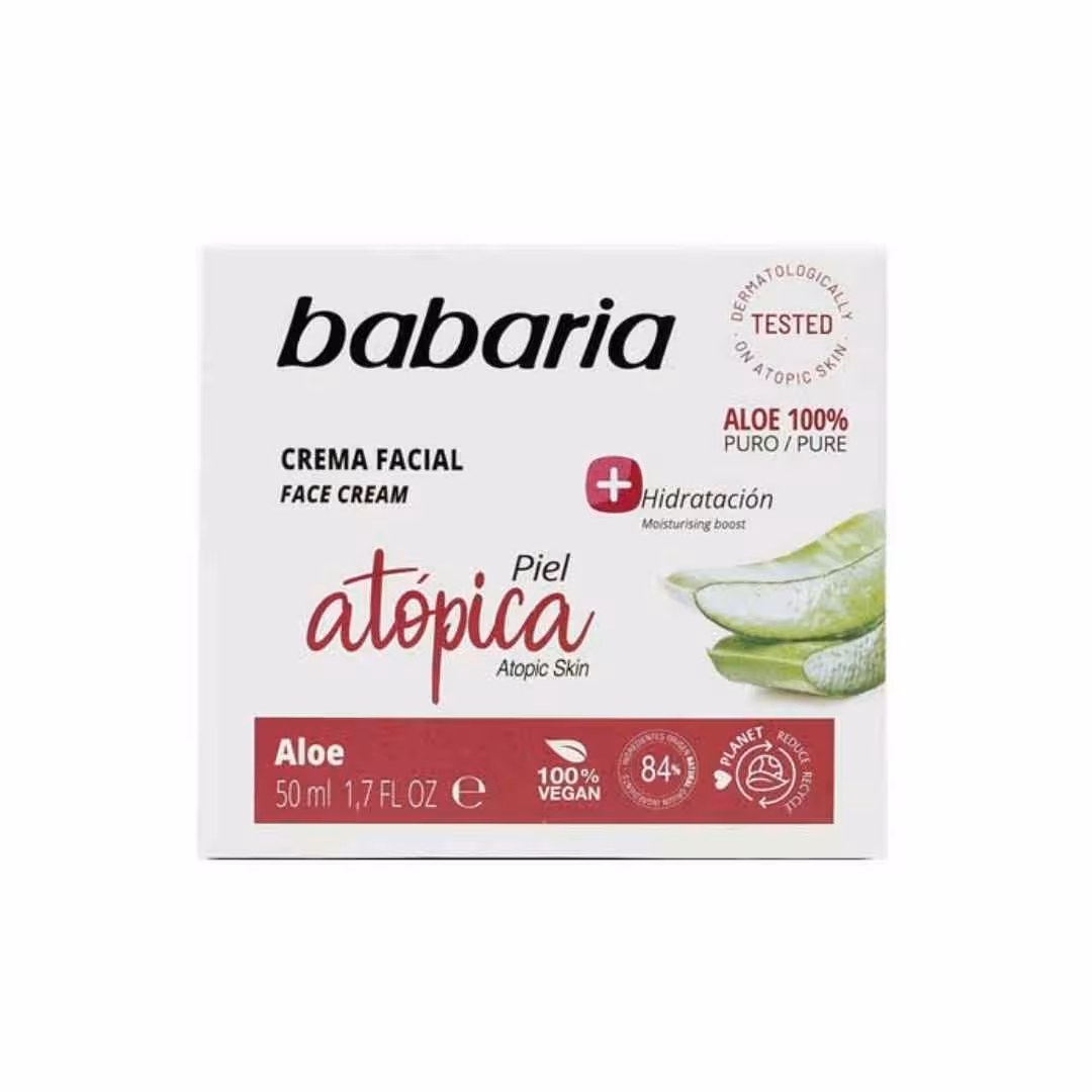 کرم آبرسان باباریا مدل Aloe مناسب پوست آتوپیک حجم 50 میل