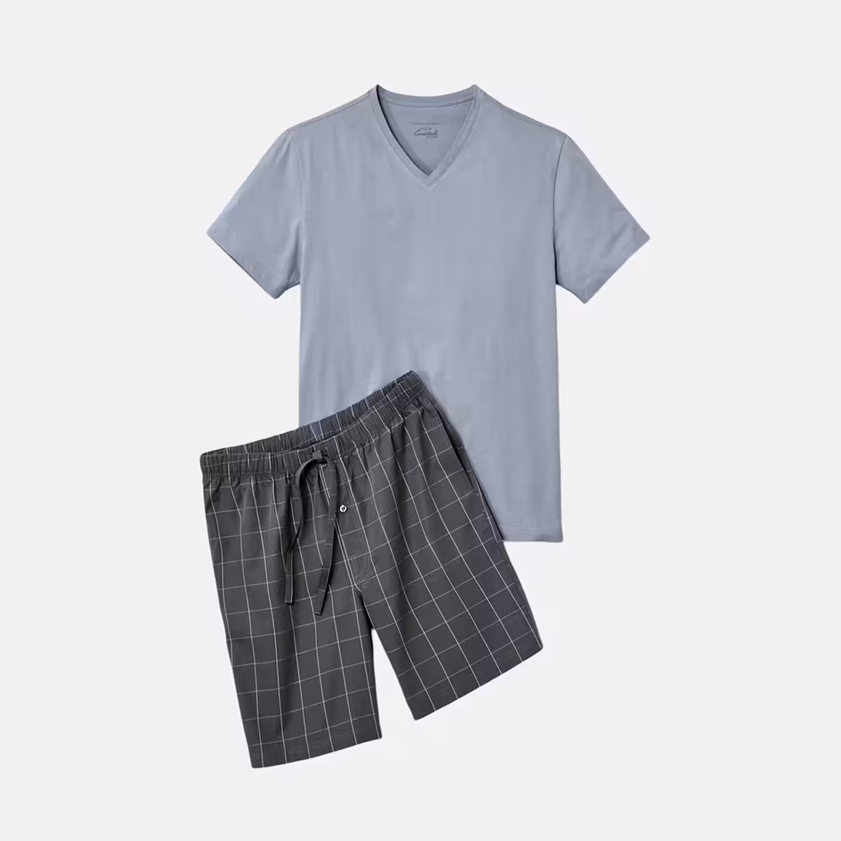 ست تیشرت و شلوارک طوسی مردانه چیبو