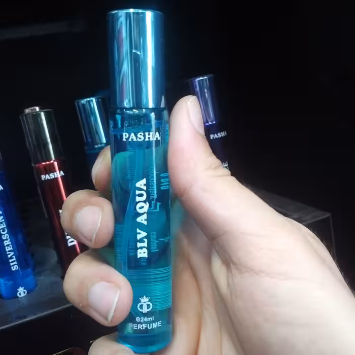 عطر جیبی مردانه پاشا رایحه آکوا بولگاری حجم 22 میل