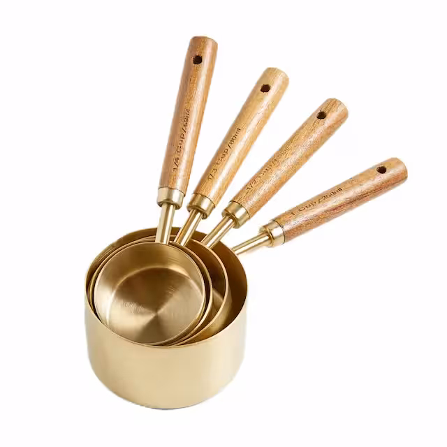 پیمانه استیل طلایی 4 عددی