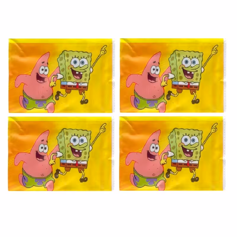 دستمال کاغذی جیبی 10 برگ مدل باب اسفنجی و پاتریک کد 33 بسته 4 عددی