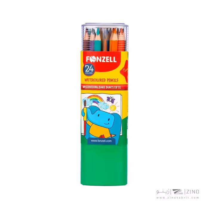 مدادرنگی24رنگ آبرنگی همراه با قلمو قوطی سه گوش طلقی فونزل کد685067/685069